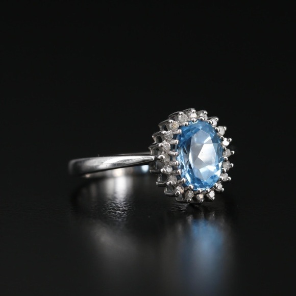 Vintage Topaz Diamond Princess Boho Ring 7 - Picture 3 of 6